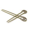 Honbay 2PCS Fashion Long Hair Decoration Antique Bronze U-Shape Hairpins Hair Sticks Hair Forks