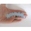 Powder blue frosted flower banana hair claw clips with crystals