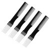 4 Packs Teasing Comb with Metal Pick Combs for Women Hair Pick Comb for Hairdressing (Black)