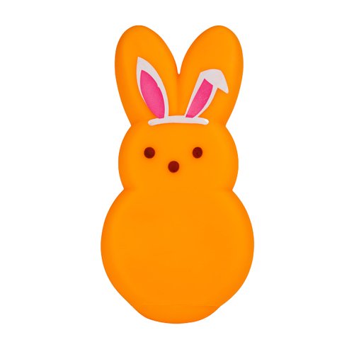 Peeps for Pets 4 Inch Orange Dress-up Bunny Vinyl Pet Toy Bunny Ears | Orange Dress-Up Bunny with Bunny Ears | Squeaker Dog Toy, Fun Plastic Squeaky Dog Toy from Peeps
