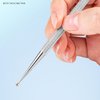 Silver Stainless Steel Cuticle Pusher Nail Dotting Pen Nail Care Tool, Double Ended Manicure Stick Cuticle Remover Cleaner Cuticle Pusher, Cuticle Pusher Sticks Glass Cuticle Pusher Cuticle Tools