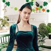 YanJie Velvet Knotted Headband for Women St.Patrick Day Green Headbands Wide Hair Band Girls Hair Accessories Saint Patricks Headbands for Women Headwear Girl Gift Irish Green Accessories