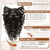 Hetto Curly Hair Clip in Extensions Human Hair #2 Darkest Brown Curly Clip in Human Hair Extensions Natural Wavy Clip in Hair Extensions Human Hair 18 Inch 7Pcs 120g