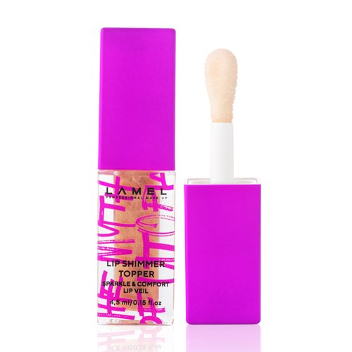 Lamel The Myth of Utopia Lip Gloss - Gold & Silver Flakes for Volume & Glow, Hydrating, Non-Sticky, Shimmery, Weightless Texture, Organic & Cruelty-Free - 4.5ml/0.15 fl.oz