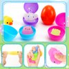 24 Pcs Prefilled Easter Eggs with Mochi Squishy Toys, Easter Eggs with Glitter Mini Soft Animals, Squishy Stress Relief Toys for Easter Basket Stuffers, Easter Eggs Hunt, Classroom Prize Supplies