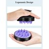 HEETA 2 Pack Hair Scalp Massager Shampoo Brush for Hair Growth, Hair Scalp Scrubber with Soft Silicone, Wet and Dry Hair Detangler (Black & Purple)