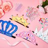 Epakh 27 Pcs Princess Crown Set with 16 DIY Crowns and 11 Diamond Stickers for Party Supplies