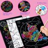 JUNQIU Scratch Art for Kids, Rainbow Scratch Paper Art Set - Unicorn, Arts and Crafts for Kids Ages 4-8 Girls Boys, Kids Activity & Christmas Crafts, Stocking Stuffers for Kids