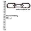 2 Pcs 5/32 x 23 Inch Link Chain 304 Stainless Steel Coil Chain for Transport Tie Down Binder Chain Pulling Towing Hanging, Home, Camping, Pet Towing, 4mm