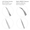 EMEDA Eyelash Extension Tweezers 2 Pieces VETUS Straight Pointer and J Curved Tweezers for Eyelash Extensions Precision Lashing Tweezers Professional Tools for Isolation Classic Volume Lash Extensions