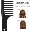 Patelai 3 Pcs Wide Tooth Detangling Hair Comb Detangling Hair Comb Hair Styling Comb Set, Carbon Fiber Cutting Comb Anti Static Heat Resistant Comb for Women Curly Straight Long Hair, Black (Classic)