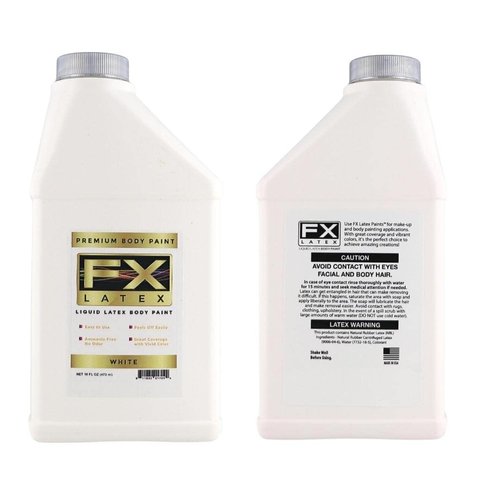 Liquid Latex Fashions- Ammonia Free Natural Face paint for Kids and Adults, Ideal for Artwork, Parties, School Plays, Cosplays and Concerts, White- 16 oz