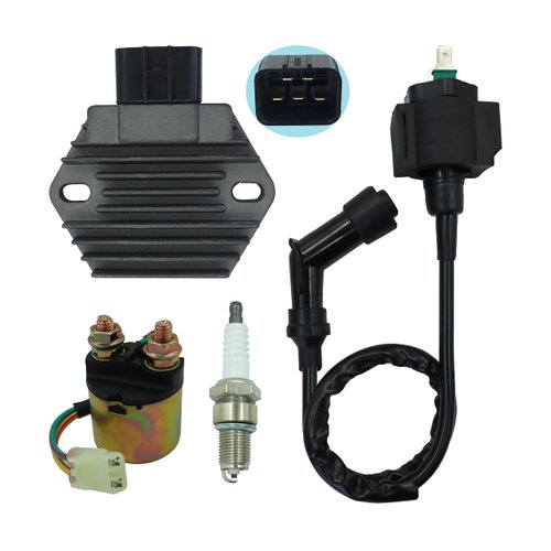 Voltage Regulator Rectifier Fit for Honda Rancher 350 TRX350FE TRX350FM TRX350TE TRX350TM 2000-2006 Foreman 450 TRX450ES 1998-2001 with Starter Solenoid Relay and Ignition Coil
