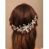 Teyglen Leaf Bride Wedding Hair Comb Silver Leaf Crystal Hair Side Comb Vintage Leaf Rhinestone Headpieces Bridal Pearl Crystal Hair Pieces Wedding Hair Accessories for Women Bride Girls