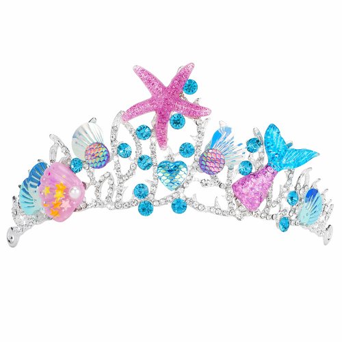 Didder Mermaid Crown Halloween Costume Seashell Starfish Hair Accessories for Women Girls, Birthd...
