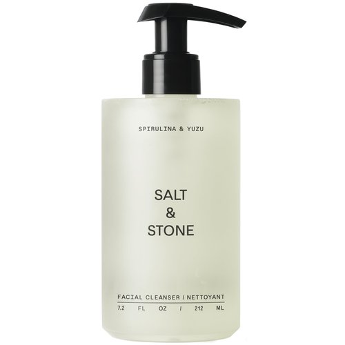 Salt & Stone Face Wash for Women & Men, Spirulina & Yuzu Gentle Facial Cleanser, Makeup Remover Pore Minimizer with Hyaluronic Acid, Squalane, Skin Care for All Skin Types, Vegan, Cruelty Free, 7.2 oz