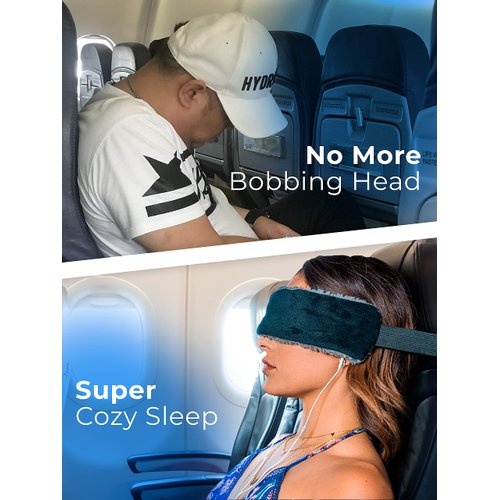 The SeatSleeper – Travel Pillow Alternative That Stops Head Bobbing – Airplane Head Straps and Car Head Support Band Great on Travel Upright – Super Comfy Head & Neck Support – Small & Compact