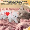 Shappy 2 Pcs Heartbeat Cat Calming Toy Stuffed Plush Warm Pillow Toys Heart Shaped Heartbeat Replacement Soother Heartbeat Simulator, Red Heartbeat for Cat Kitten Dog Anxiety Relief Sleep