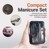 [Made in Korea] ROYAL 5 Pcs Compact Nail Clippers Set-Nail Clipper, Cuticle Remover, Nail File, Mini tweezer, Safety Scissors with Portable case Black