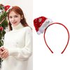 Totelux Christmas Headband Red Hat Hair Hoop with Sequins Snowflakes Cute Santa Hat Hair Accessories for Women Holiday Party Supplies