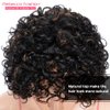 Rebecca Fashion 8" Highlight Brown Wigs for Black Women Human Hair, Short Curly Wigs with Bangs, 10A Brazilian Virgin 150% Density, Wear and Go Glueless Wigs (Black Mixed Brown)