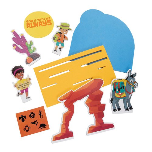 Fun Express Southwest VBS 3D God is with Me Stand-Up Craft Kit - VBS Vacation Bible School Supplies/Decor - Makes 12