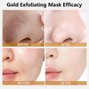 Gold Peel Off Mask, 98.4% Gold Foil Peel-Off Face Mask Anti-Wrinkle, Anti-Aging Golden Exfoliating Mask, Blackhead Remover Mask for Moisturizing Deep Cleansing(2PCS)