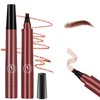 Magic Eyebrow Pencil,2024 New 3D Waterproof Microblading Eyebrow Pencil Contouring Pen,4 Tipped Precise Brow Pen,Fine Stroke Microblading Eyebrow Pencil Natural Makeup Effec((Red Brown-2PCS)