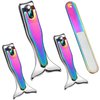 Honoson 4 Pieces Mermaid Nail Clipper Set Stainless Steel Nail Cutter Cute Nail Clippers Sturdy Fingernails and Toenail Cutter with Nail File Birthday Stocking Stuffers Christmas Gifts for Women