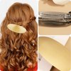 2pcs Oval Hair Barrettes, Matte French Barrettes Flat Metal Hair Barrettes Metal Snap Hair Clips Elegant Hair Barrettes Simple Hair Barrettes Hair Accessories for Women(Silver & Gold)