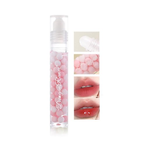 AKARY Colorful Bead Lip Oil, Moisturizing Lip Glow Oil, Lip Plumper Gloss, Transparent Lip Gloss, Plump Glimmer Lipstick, Lip Care Tinted Lip Balm, Hydrating & Waterproof Non-Stick Cup Lip Gloss(01)
