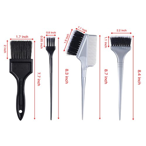 PERFEHAIR Hair Dye Brush Set -4 Pack, Hair Color Applicator Balayage Highlight Tint Brushes Comb Kit-Different Size