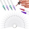 Fansunta 300 Pieces Nail Swatch Sticks Stiletto, Nail Polish Color Sample Sticks, Nail Display Sticks with Metal Ring, nail color swatches for Showing Nail Art