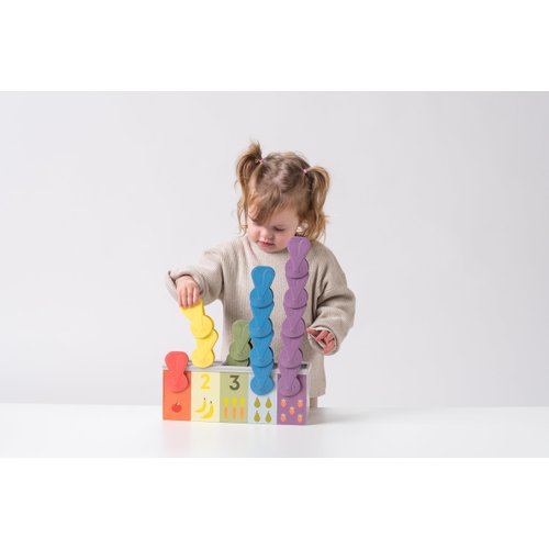 Taf Toys Bunny Sorting Stacking pegs. Toddler Toys Learning Montessori Toys for 18-36 Months Boys and Girls Building Blocks Game. A Preschool Educational Toys Color Recognition Stacker Shape Sorter