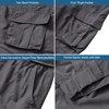 linlon Men's Outdoor Casual Quick Drying Lightweight Hiking Cargo Pants with 8 Pockets,Grey,38