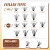 Mayhug Lash Extensions Kit Individual Lashes Cluster Lashes Wispy Natural 280pcs DIY Eyelash Extension Kit Cluster Lashes D Curl 8-15Mix Individual Extension Clusters at Home (30D+40D Kit)