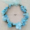 Flower Crown Headband Wristbands Rose Wreath Garland Hair Bands Wrist Bands Floral Wedding Bridal Hair Hoop Bracelet Women Leaf Ribbon Adjustable Handmade Rattan Vine Hair Accessories 3 Pack Blue