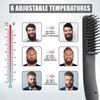 BenRich Beard Straightener, Anti-Scald Beard Straightening Comb, Ceramic & Ionic Heated Hair Straightener Brush for Men, Adjustable Temperatures LCD Display ℉/ ℃, Beard Straightener for Men