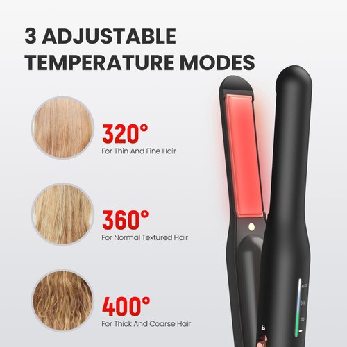 Novuspro Cordless Hair Straightener, Mini Cordless Flat Iron Straightener and Curler 2 in 1, for Fine Soft Hair/Short Hair, Anti-Scald & 3 Adjustable Temp,Travel Size Preferred Gifts