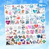 8 Sheets (96PCS) Ice Skating Skate Temporary Tattoos Theme Snow Winter Birthday Party Decorations Favors Supplies Decor Stickers for Kids Boys Girls Gifts School Prizes Rewards