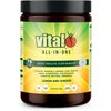 Vital All-in-One Daily Powdered Supplement - Natural Greens Superfood Powder for Energy & Health, Super Greens Powder Drink Mix with Probiotic & Antioxidant Support - Lemon & Ginger, 10.58 oz (300 g)