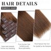 Rimoss Clip in Hair Extensions Real Human Hair, Chocolate Brown Hair Extensions Real Human Hair Clip ins Straight, Premium Soft 7pcs Remy Human Hair Clip in Extensions for Women (#4 14 Inch)