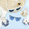 HHENGDAS Satin Bridesmaid Scrunchies Set of 12 Bachelorette Heart Sunglasses Hair Ties Bridal Shower Gift for Wedding Bachelorette Party Favors Bridesmaid Proposal Gifts (Off-white/White&Dusty Blue)