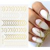 8 Sheets Line Nail Art Stickers Rose Gold Silver Metal Nail Stickers Nail Art Supplies 3D Metallic Curve Stripe Wave Lines Nail Decals French Nail Designs Accessories Striping Tape Wavy Nail Decor