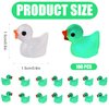 KINBOM 100pcs Mini Luminous Resin Ducks for Crafts, Tiny Ducks Miniature Figures for Aquarium Garden Landscape Dollhouse Ornament Small Potted Decorations DIY