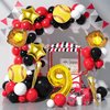 9pcs Softball Balloons, Softball Birthday Number Mylar Foil Balloon Softball Birthday Party Supplies Softball Birthday Decorations (9th)
