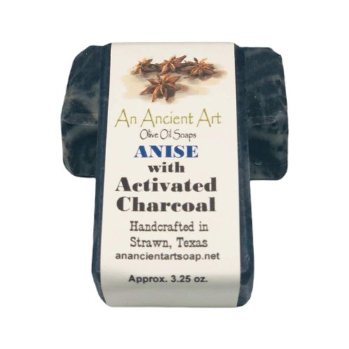 Ancient Art Soap 3.25oz All Natural Handcrafted Olive Oil Soap Bar (Anise with Activated Charcoal)