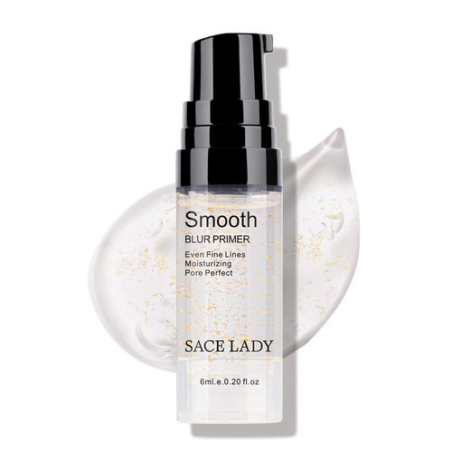 Face Makeup Primer, Big Pores Minimizer Perfect Cover, No Pore Eraser Filler, Smooth Fine Lines Wrikles, Gold Foil Infused Base Blur Primer, Long Lasting Women Makeup 0.2Fl Oz