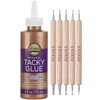 Aleene's Original Tacky Glue Craft Glue - 4Ounce, Tacky Glue, Quick Dry Tacky Glue for Crafts, Paper, Felt, Wood, Foam, Fabric - All Purpose Precision Craft Glue, Pixiss Wooden Art Dotting Stylus Pens