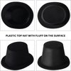 SATINIOR 12 Pcs Top Hats Plastic Magician Hat Derby Victorian Hat Unisex Formal Costume Hat for Party Supply(Black)